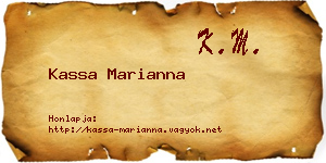 Kassa Marianna névjegykártya